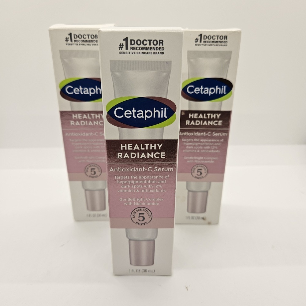 Cetaphil Healthy Radiance Antioxidant-C Serum 1oz Dark‎ Spot Lot of 3 NIB